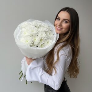 Букет из белых хризантем Алтай «Felicity»