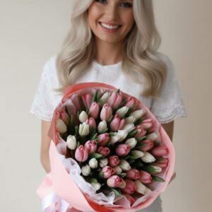 Нежный микс тюльпанов (51 шт)
